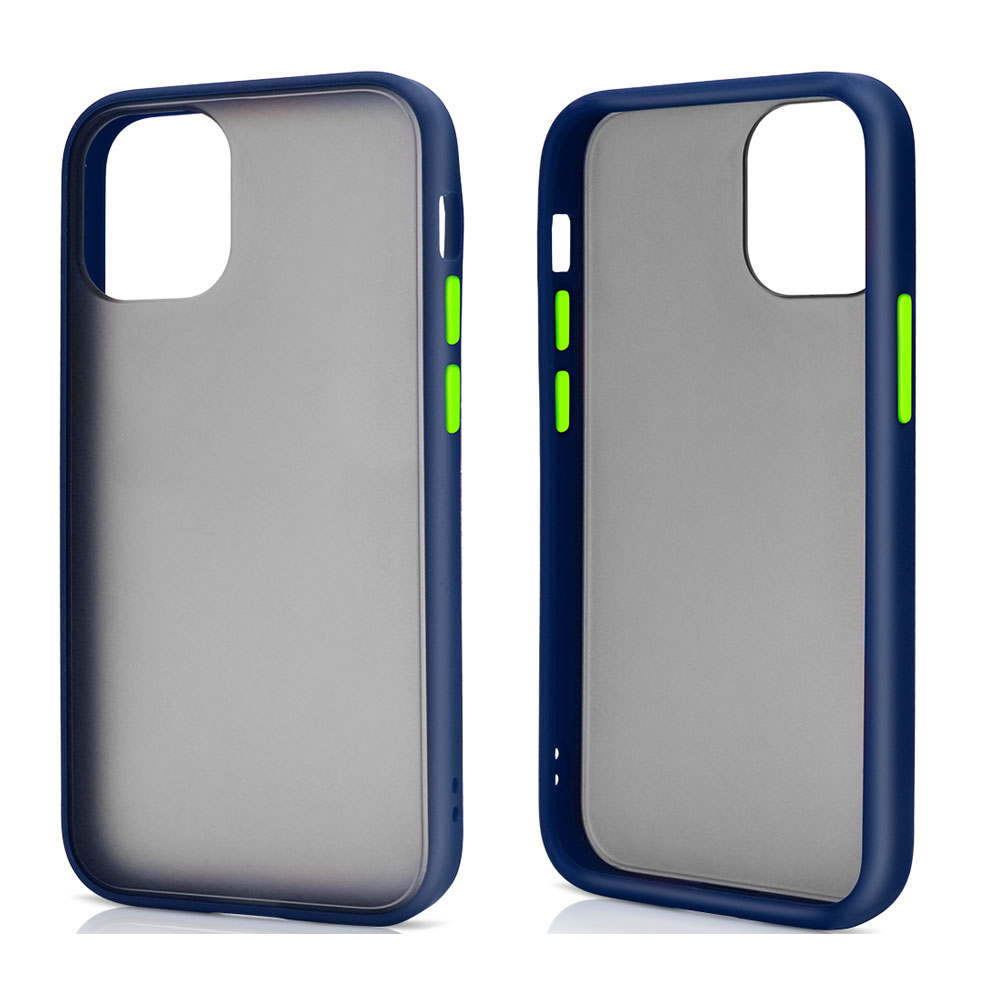 Slim Matte Hybrid Bumper Case for iPHONE 12 / iPHONE 12 Pro 6.1 inch (Navy Blue)